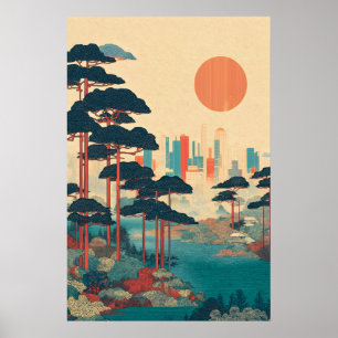 Moderne Minimalistische Japanse Wandkunst - Hedend Poster
