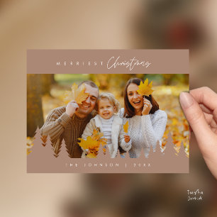 Moderne Minimalistische, Jooligste Kerst Familie F Briefkaart