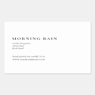 Moderne minimalistische kaars of productlabel rechthoekige sticker