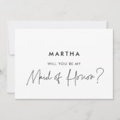 Moderne, minimalistische kaart met eervoorstel (Voorkant)