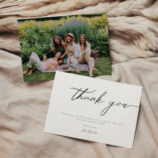 Moderne minimalistische kalligrafie bedankkaart