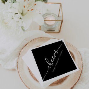 Moderne minimalistische kalligrafie "Cheers' Weddi Servet