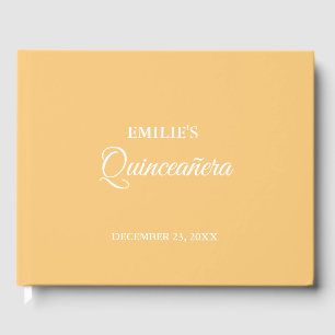Moderne minimalistische kalligrafie Quinceanera Gastenboek