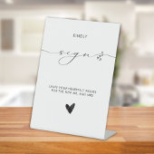 Moderne minimalistische kalligrafie reclamebord met voetstuk