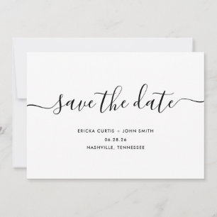 Moderne minimalistische kalligrafie save the date