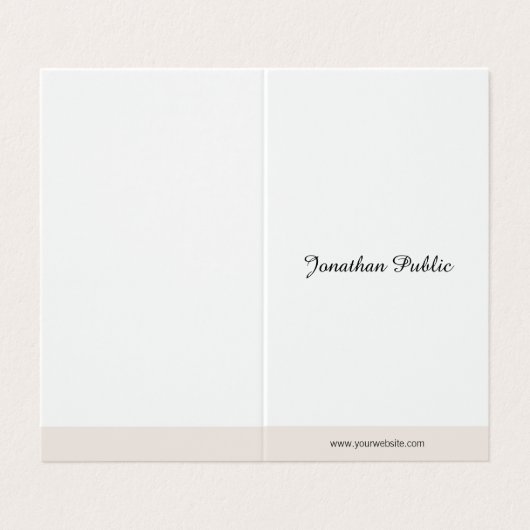 Moderne minimalistische kalligrafie script eenvoud visitekaartjes (Buitenkant ongevouwen)