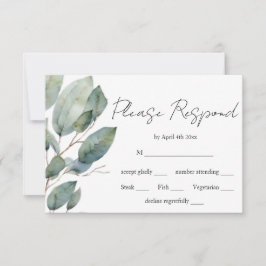 Moderne minimalistische kalligrafie waterverf groe RSVP kaartje