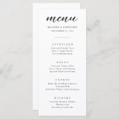 Moderne minimalistische kalligrafiescript menu (Voorkant / Achterkant)