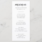 Moderne minimalistische kalligrafiescript menu (Voorkant)