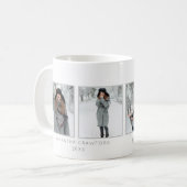 Moderne minimalistische kerst 4-foto koffiemok (Voorkant links)