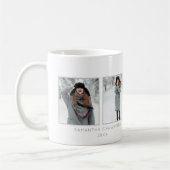 Moderne minimalistische kerst 4-foto koffiemok (Links)
