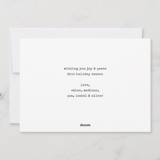 Moderne minimalistische kerst 6 fotocollage feestdagenkaart (Achterkant)