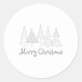 Moderne minimalistische kerst gezellig ronde sticker