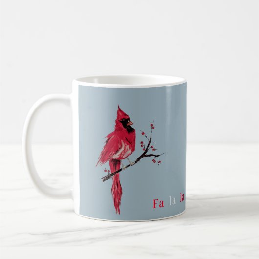 Moderne minimalistische kerst kardinaal koffiemok (Links)