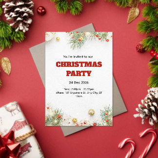 Moderne Minimalistische Kerst Uitnodiging Acryl Uitnodigingen