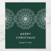 Moderne minimalistische kerstbloemen wijn etiket (Enkel label)