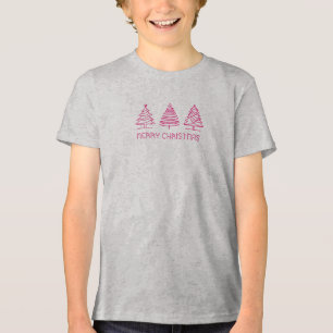 Moderne minimalistische kerstbomen Tri-Blend shirt