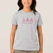 Moderne minimalistische kerstbomen Tri-Blend shirt (Voorkant)