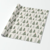 Moderne minimalistische kerstboom cadeaupapier (Uitgerold)