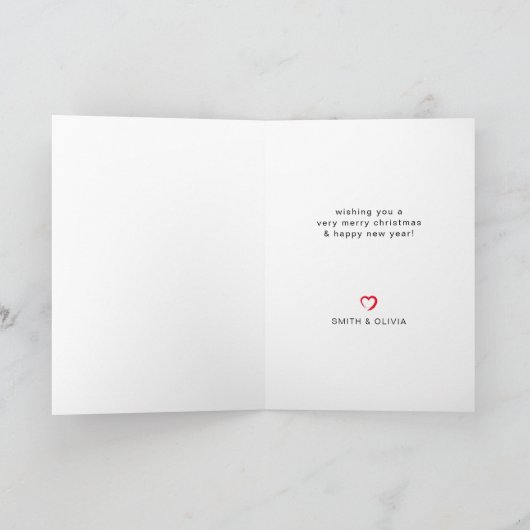 Moderne minimalistische kerstboom Eenvoudig rood Feestdagen Kaart (Binnen)