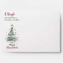 Moderne Minimalistische Kerstboom Envelop