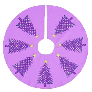 Moderne minimalistische kerstboom in Paarse sterre Rok