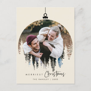 Moderne, minimalistische kerstfamilie Foto Briefkaart