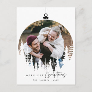 Moderne, minimalistische kerstfamilie Foto Briefkaart