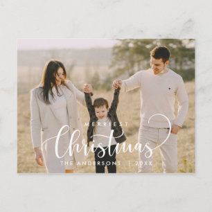 Moderne, minimalistische kerstfamilie Foto Briefkaart