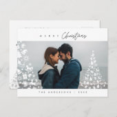 Moderne, minimalistische kerstfamilie Foto Briefkaart (Voorkant / Achterkant)