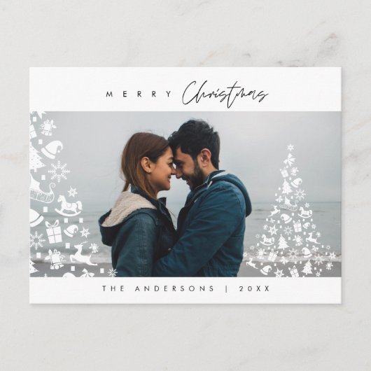 Moderne, minimalistische kerstfamilie Foto Briefkaart (Voorkant)