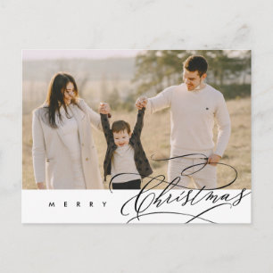 Moderne, minimalistische kerstfamilie foto briefkaart