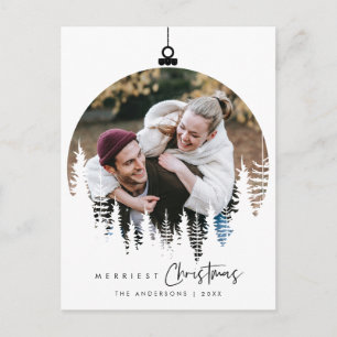 Moderne, minimalistische kerstfamilie Foto Briefkaart