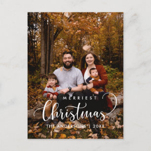 Moderne, minimalistische kerstfamilie Foto Briefkaart