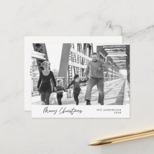 Moderne, minimalistische kerstfamilie foto briefkaart