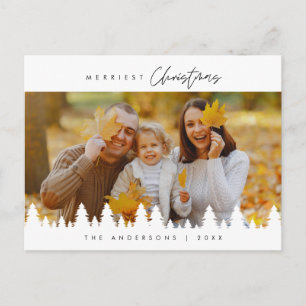 Moderne, minimalistische kerstfamilie Foto Briefkaart