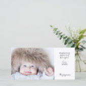 Moderne minimalistische kerstfeestfoto feestdagenkaart (Staand voorkant)