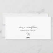 Moderne minimalistische kerstfeestfoto feestdagenkaart (Achterkant)