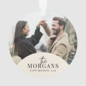 Moderne minimalistische kerstfoto ornament (achterkant)