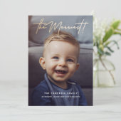 Moderne Minimalistische Kerstkaart met Goud (Staand voorkant)