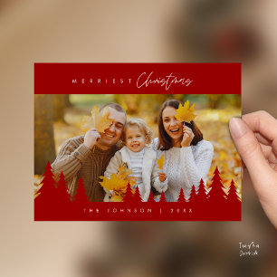 Moderne Minimalistische, Kerstmis Familie Foto met Briefkaart