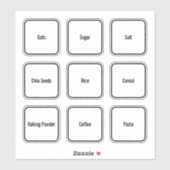 Moderne, minimalistische keukenpaneellabels sticker (Vel)