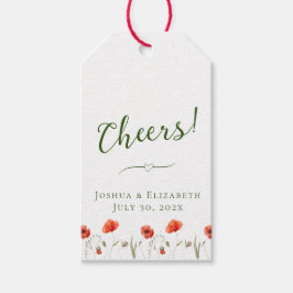 Moderne minimalistische klaprozen bruiloft gunst L Cadeaulabel