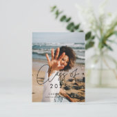 Moderne minimalistische Klasse van 2025 afstuderen Briefkaart (Staand voorkant)