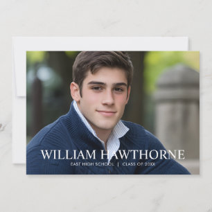 Moderne Minimalistische Klassieke Afstudeerfoto Aankondiging