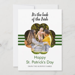 Moderne Minimalistische Klaver Foto St. Patrick's Feestdagenkaart