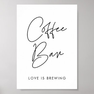 Moderne minimalistische koffiebar teken poster