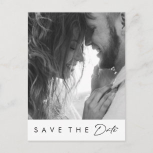 Moderne Minimalistische Krachtige Foto Save The Da Uitnodiging Briefkaart