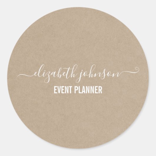 Moderne minimalistische Kraft Ronde Sticker (Voorkant)