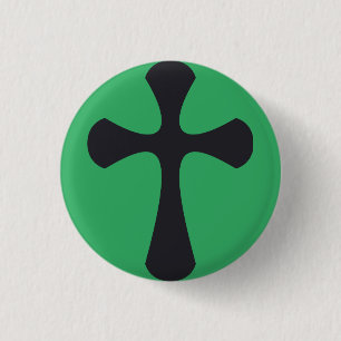 Moderne Minimalistische Kruis Hedendaagse Christel Ronde Button 3,2 Cm